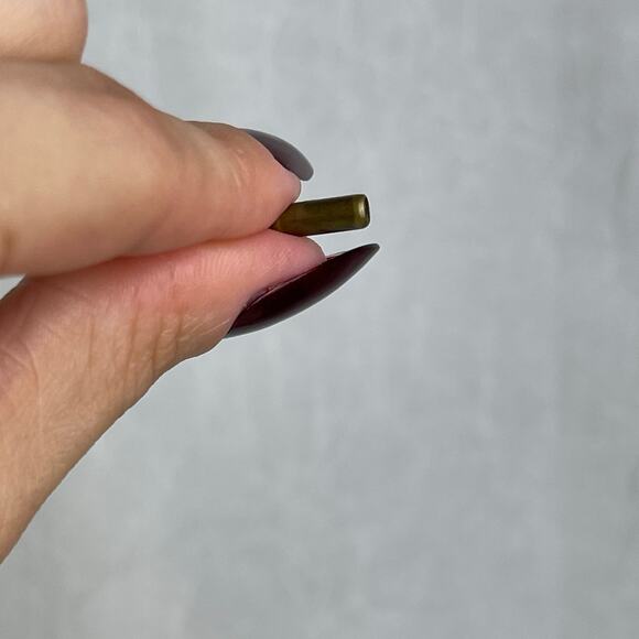 🍃 Brass Gold Tone Stick Pin Leaves Charm Mint Green Faceted Dangling Beads - Picture 15 of 16